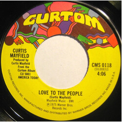Curtis Mayfield Love To The People / Only You Babe VINYL 7" USED