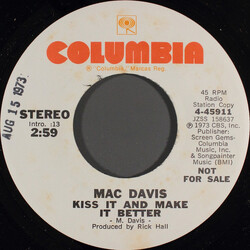 Mac Davis Kiss It And Make It Better USED VINYL 7INCH 45 RPM STEREO MONO PROMO