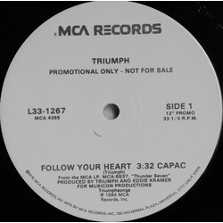Triumph (2) Follow Your Heart USED VINYL 12INCH PROMO