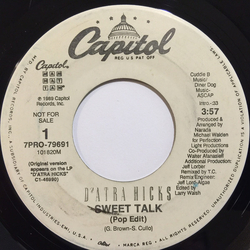 D'Atra Hicks Sweet Talk (Pop Edit) Vinyl 7" USED