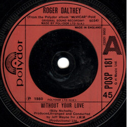 Roger Daltrey Without Your Love USED VINYL 7INCH 45 RPM