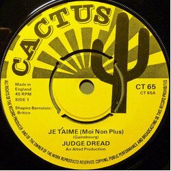 Judge Dread Je T'Aime (Moi Non Plus) USED VINYL 7INCH 45 RPM SINGLE REISSUE