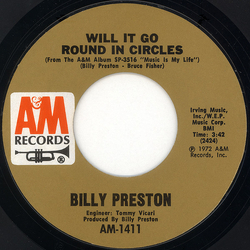 Billy Preston Will It Go Round In Circles / Blackbird Vinyl 7" USED