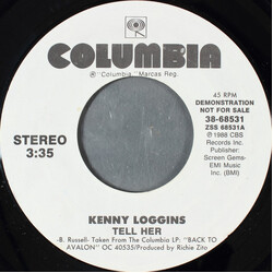 Kenny Loggins Tell Her USED VINYL 7INCH 45 RPM SINGLE PROMO STYRENE