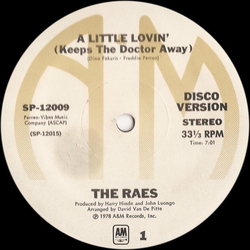 The Raes A Little Lovin' (Keeps The Doctor Away) Vinyl 12" USED