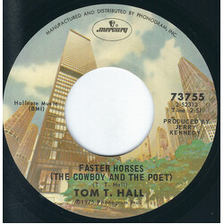 Tom T. Hall Faster Horses (The Cowboy And The Poet) USED VINYL 7INCH SINGLE 45 RPM