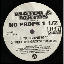 Mateo & Matos No Props 1 1/2 USED VINYL 12INCH 33 S RPM