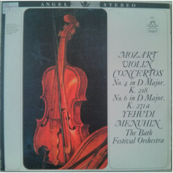 Wolfgang Amadeus Mozart / Yehudi Menuhin / Bath Festival Orchestra Violin Concertos (No. 4, K.218 / No. 6 K.271a) Vinyl LP USED