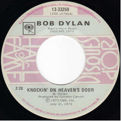 Bob Dylan Knockin' On Heaven's Door / A Fool Such As I USED VINYL 7INCH 45 RPM SINGLE REISSUE
