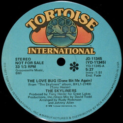 The Skyliners The Love Bug (Done Bit Me Again) / Smile On Me Vinyl 12" USED