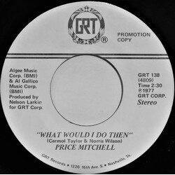 Price Mitchell What Would I Do Then USED VINYL 7INCH 45 RPM SINGLE PROMO STEREO MONO