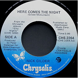 Nick Gilder Here Comes The Night USED VINYL 7INCH 45 RPM
