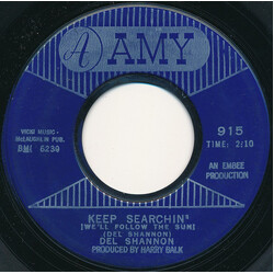 Del Shannon Keep Searchin' (We'll Follow The Sun) USED VINYL 7INCH 45 RPM SINGLE STYRENE