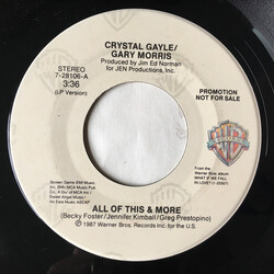 Crystal Gayle / Gary Morris All Of This & More USED VINYL 7INCH 45 RPM PROMO STYRENE STEREO