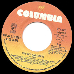 Walter Egan Magnet And Steel / Tunnel O' Love USED VINYL 7INCH 45 RPM SINGLE STEREO