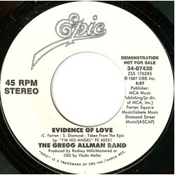 The Gregg Allman Band Evidence Of Love USED VINYL 7INCH 45 RPM PROMO STYRENE STEREO