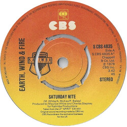 Earth, Wind & Fire Saturday Nite USED VINYL 7INCH 45 RPM SINGLE