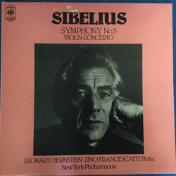 Jean Sibelius / Leonard Bernstein / Zino Francescatti / The New York Philharmonic Orchestra Symphony No.3 / Violin Concerto Vinyl LP USED