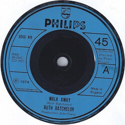 Ruth Batchelor Walk Away USED VINYL 7INCH 45 RPM SINGLE