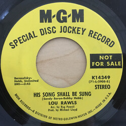 Lou Rawls His Song Shall Be Sung USED VINYL 7INCH 45 RPM PROMO STEREO MONO
