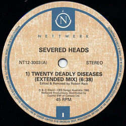 Severed Heads Twenty Deadly Diseases USED VINYL 12INCH 45 RPM STEREO