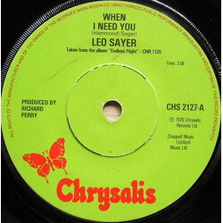 Leo Sayer When I Need You USED VINYL 7INCH 45 RPM SINGLE