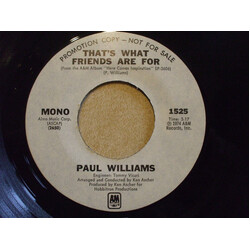 Paul Williams (2) That's What Friends Are For USED VINYL 7INCH 45 RPM PROMO STEREO MONO