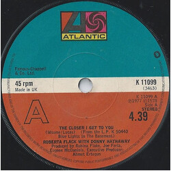 Roberta Flack / Donny Hathaway The Closer I Get To You USED VINYL 7INCH 45 RPM SINGLE STEREO