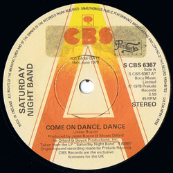 Saturday Night Band Come On Dance, Dance Vinyl 7" USED
