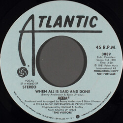 ABBA When All Is Said And Done USED VINYL 7INCH 45 RPM SINGLE PROMO
