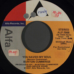 Burton Cummings You Saved My Soul USED VINYL 7INCH 45 RPM PROMO