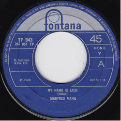 Manfred Mann My Name Is Jack USED VINYL 7INCH SINGLE MONO 45 RPM