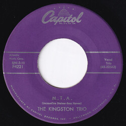Kingston Trio M.T.A. / All My Sorrows VINYL 7" USED