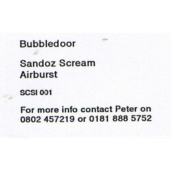 Bubbledoor (2) Sandoz Scream / Airburst USED VINYL 12INCH PROMO WHITE LABEL 45 RPM