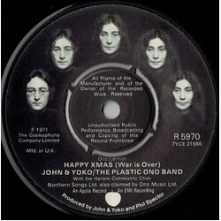 John Lennon & Yoko Ono / The Plastic Ono Band Happy Xmas (War Is Over) USED VINYL 7INCH 45 RPM SINGLE REISSUE