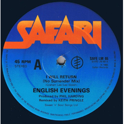 English Evenings I Will Return / Tear You Down Vinyl 12" USED