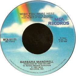 Barbara Mandrell Wish You Were Here USED VINYL 7INCH 45 RPM SINGLE