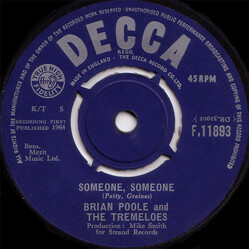 Brian Poole & The Tremeloes Someone, Someone Vinyl 7" USED