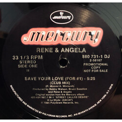 René & Angela Save Your Love (For #1) USED VINYL 12INCH 33 S RPM PROMO
