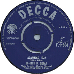 Johnny B. Great Acapulco 1922 USED VINYL 7INCH 45 RPM SINGLE