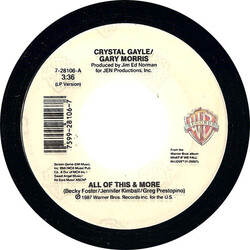 Crystal Gayle / Gary Morris All Of This & More / Makin' Up For Lost Time Vinyl 7" USED
