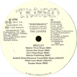 The Lovers (5) Discomania (Medley) Vinyl 12" USED