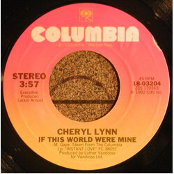 Cheryl Lynn If This World Were Mine VINYL 7" USED