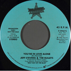 Jeff Stevens And The Bullets You're In Love Alone USED VINYL 7INCH 45 RPM PROMO STEREO