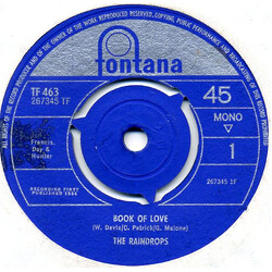 The Raindrops Book Of Love USED VINYL 7INCH 45 RPM SINGLE MONO