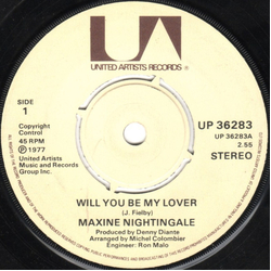 Maxine Nightingale Will You Be My Lover Vinyl 7" USED