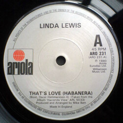 Linda Lewis That's Love (Habanera) USED VINYL 7INCH 45 RPM