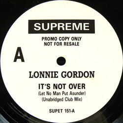 Lonnie Gordon It's Not Over (Let No Man Put Asunder) USED VINYL 12INCH 45 RPM PROMO