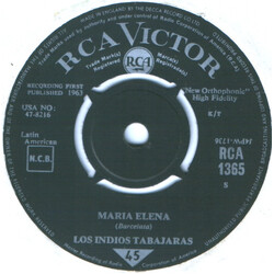 Los Indios Tabajaras Maria Elena USED VINYL 7INCH 45 RPM SINGLE
