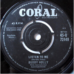 Buddy Holly Listen To Me USED VINYL 7INCH SINGLE 45 RPM